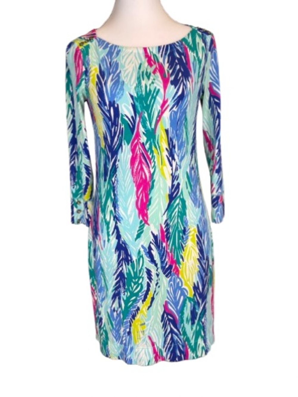 Lilly Pulitzer Sophie Dress XS Light As A Feather Bodycon 3/4 Sleeve UPF 50+ NEW